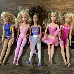 Mattel Barbie lot of 5 dolls dressed 
Dolphin magic, Erica Kane Swan Lake